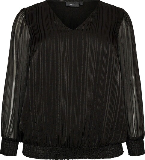 Zizzi Bluse Marita L/S Blouse Svart