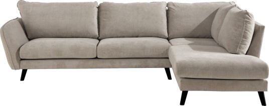 Trend Lyx 4 seters Høyrevendt L formet Sjeselongsofa i Stoff Beige