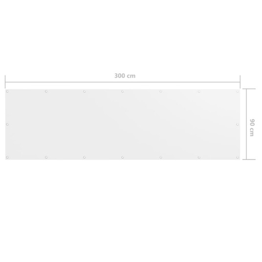 vidaXL Balkongskjerm hvit 90x300 cm oxfordstoff