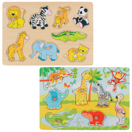 GOKI African baby animals, Lift out puzzle 57397