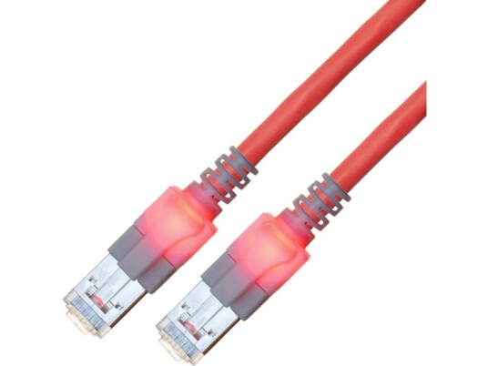 Easylan Dualboot Led Patchkabel Rj45 S/Ftp Kat.6 Class E Mit Sacon Stecker Lsoh Rot 0,5 M Cs1orcdcd0005 CS1ORCDCD0005