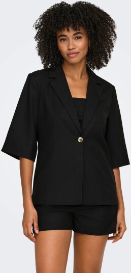 ONLY Onlbaia 2/4 Linen Bl Blazer Tlr Black 36 ONLY Onlbaia 2/4 Linen Bl Blazer Tlr Black 36
