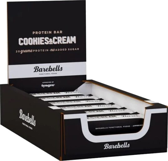 Barebells Protein Bar 12stk 55g Cookies & Cream Barebells Protein Bar 12stk 55g Cookies & Cream