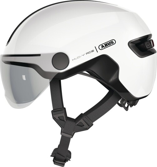 ABUS HUD Y ACE sykkelhjelm LED Shiny White