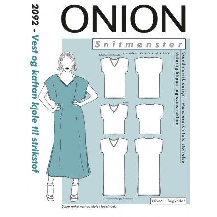 ONION Mønstermal 2092 Vest og kaftankjole for strikkeplagg
