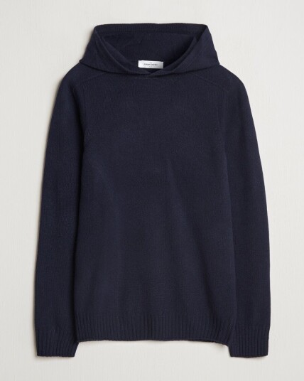 Gran Sasso Wool Hoodie Navy