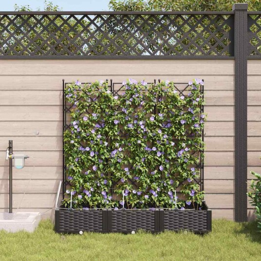 Hageplanter 1 stk Gitter med lagring Svart 120 x 40 x 126 cm Plast Hageplanter 1 stk Gitter med lagring Svart 120 x 40 x 126 cm Plast
