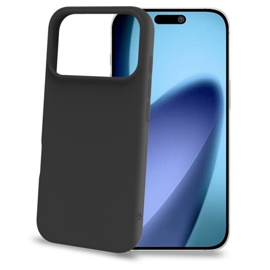 Celly Cromo Mykt Gummideksel for iPhone 17 Pro - Svart