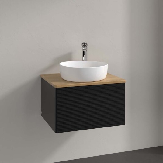 Villeroy & Boch  Antao Servantskap med 1 skuff 60x50x36 cm u/lys Sort Matt/Eik