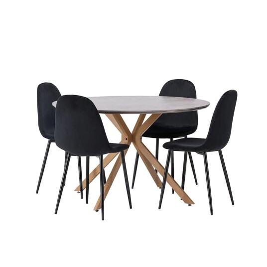 Venture Home Spisegruppe Venture Home Piazza Ø120 cm med 4st Polar Spisestoler GR22953