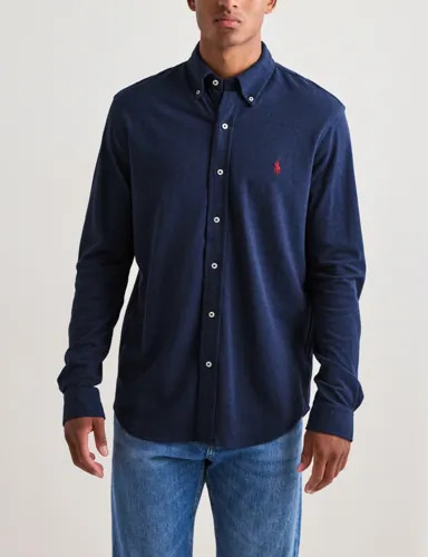 Polo Ralph Lauren Lsfbbdm5 long Sleeve knit Enkeltfargede skjorter Blå