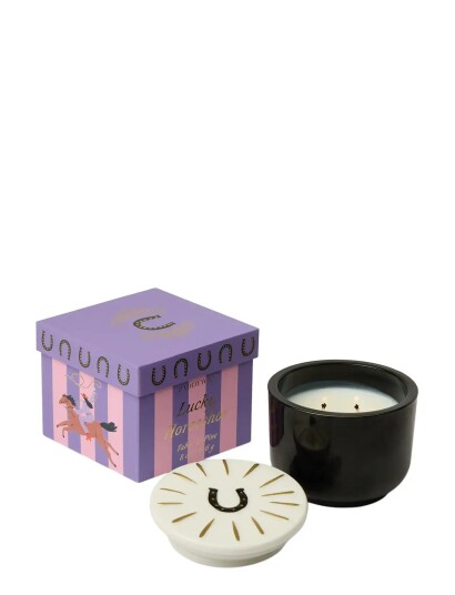 Paddywax Doftljus Charmed Horseshoe  226 GSvart Glas Med Lock I Keramik Tabac & Pine Multi/patterned 10.5X10.5X8.3CM