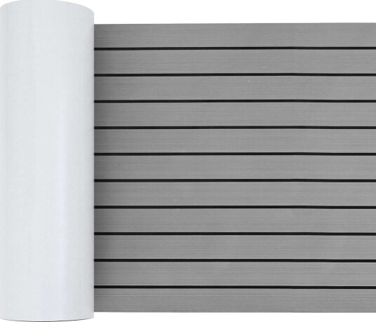 vidaXL Båtmatt Stripete Lys Grå og Svart 240 x 60 cm EVA