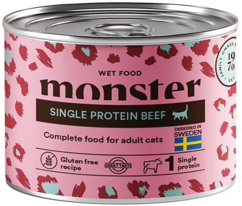 Monster Pet Food Våtfor til Katt med Enkel Protein - Beef 200 g