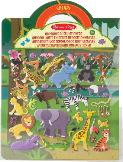 Melissa & Doug Gjenbrukbare Puffy Klistremerker Lekesett Safari