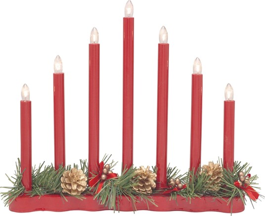 Markslöjd HOL Adventsstake 7 lys Rød