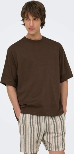 ONLY & SONS Onsmillenium Ovz Ss Tee Noos   Brown   XXL