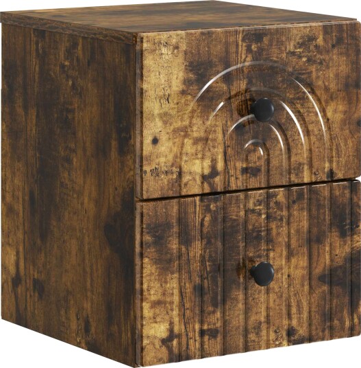  Vegghengt Nattbord Røkt Eik 33 x 34,5 x 40 cm Konstruert tre