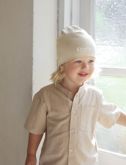 Elodie Details Logo Beanie - Oat White - Cream - 6-12M