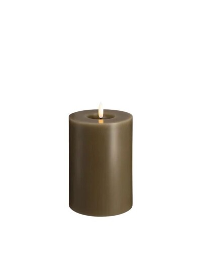 Moods & More LED pillar candle   Melted Dark sand   99x150 mm