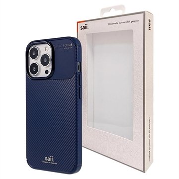 Saii Karbonfiber iPhone 13 Pro Max TPU Deksel Blå