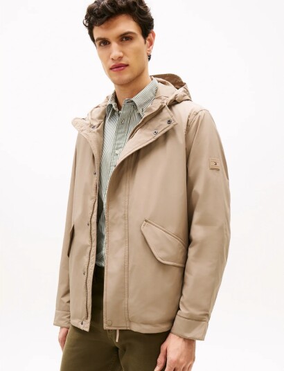Tommy Hilfiger Lw Packable Hooded Jacket   Beige   S