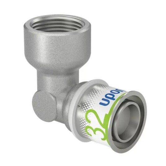 Uponor S-Press Plus Albue 32mm med Innvendig Gjenge til Gulvvarme og Radiatorsystemer