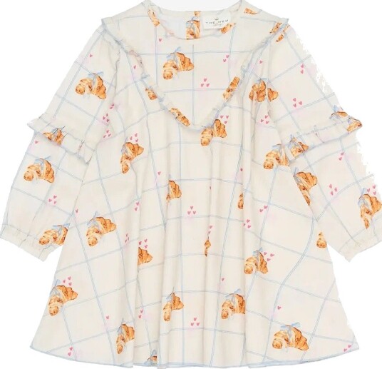 THE NEW SIBLINGS Tnstsilke L_S Dress GARDENIA AOP 86