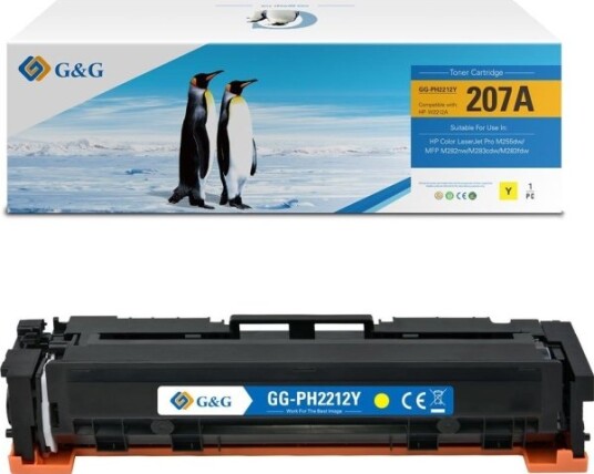 G&G Toner G&G-Kompatibel Toner Med Hp W2212a Nt-Ph2212y Hp 207A Gul 1250S