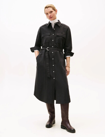 Tommy Hilfiger Fluid Utility Midi Dress - Black - R/36 Tommy Hilfiger Fluid Utility Midi Dress - Black - R/36