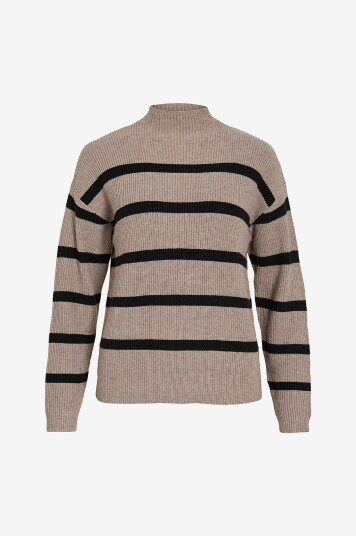 Vila - Genser viRil Mockneck L/S Knit Rib Top - Grå