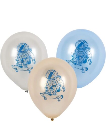6 stk Ballonger 25 cm Astronaut Party