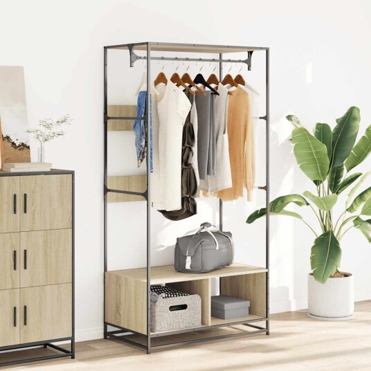 Garderobe sonoma eik 90x50x180 cm konstruert tre 8721102843549