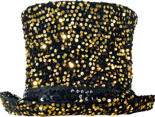 Chaks Høy hatt med paljetter gull One size 14060-81