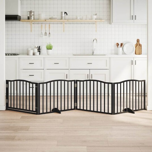 Hundegrind Med Dør Sammenleggbar 4 Paneler Svart 320 cm Poppeltre 352225 Hundegrind Med Dør Sammenleggbar 4 Paneler Svart 320 cm Poppeltre 352225