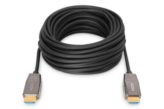 Digitus 10m HDMI AOC Hybrid-Fiber Kabel Støtte for 8K UHD Svart