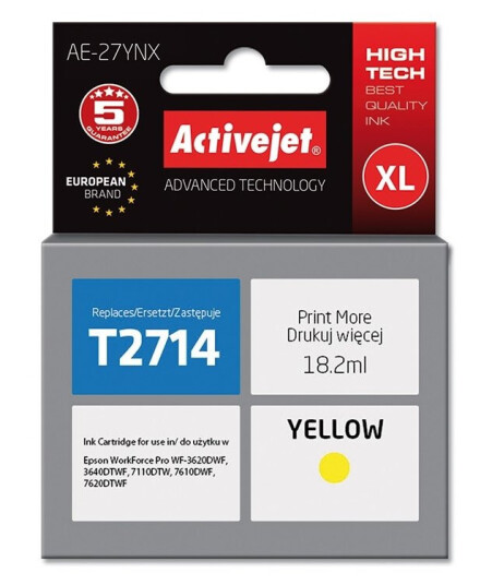 Activejet Ae-27Ynx Høyt (Xl) Utbytte Gult Fargestoffbasert Blekk 18,2 Ml 1 Stykker Enkeltpakke