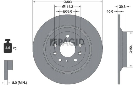 PAGID 56248NC Bremseskive