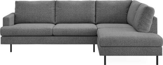 Menard Compact 4 seters Høyrevendt L formet Sjeselongsofa i Stoff Mørk grå