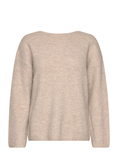 Vila Viretta O Neck L/S Knit Bow Top/Ln Beige M