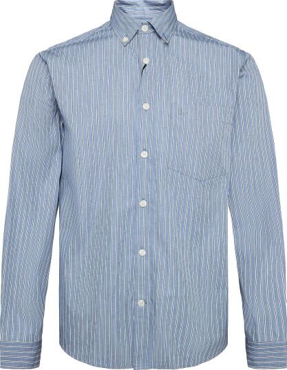 Lindbergh Striped Cotton Shirt L/S DK BLUE M
