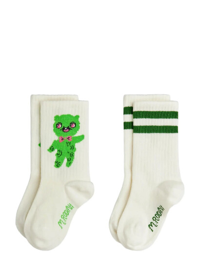 Mini Rodini Alien 2 Pack Socks   Green   36/39