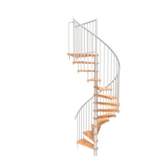 Minka Spiral Smart Spiraltrapp hvid ø160 bøg