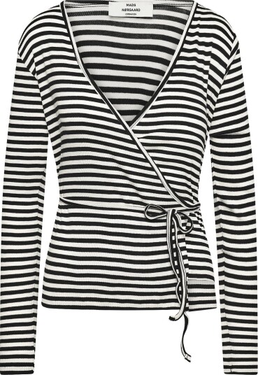 Mads Nørgaard 2X2 Cotton Stripe Susi Ls Top BLACK/VANILLA ICE XS Mads Nørgaard 2X2 Cotton Stripe Susi Ls Top BLACK/VANILLA ICE XS