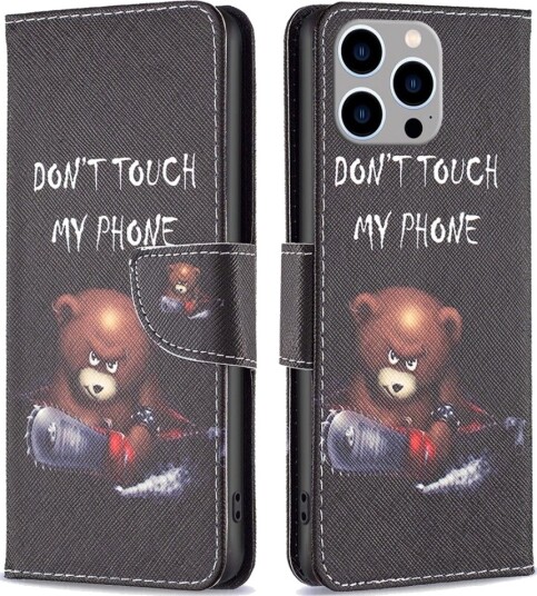 Trolsk Lommebokdeksel Don't Touch My Phone (iPhone 15 Pro Max)
