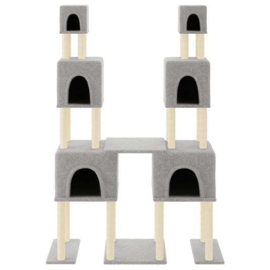 Vidaxl Kattetre Med Klorestolper I Sisal Lysegrå 199 cm