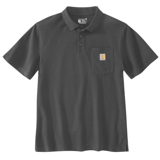 Carhartt 106685CHR Piquetrøye stålgrå XS Klær Carhartt 106685CHR Piquetrøye stålgrå XS Klær