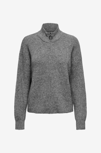 Only Kardigan onlTokyo L/S Zip Cardigan Grå