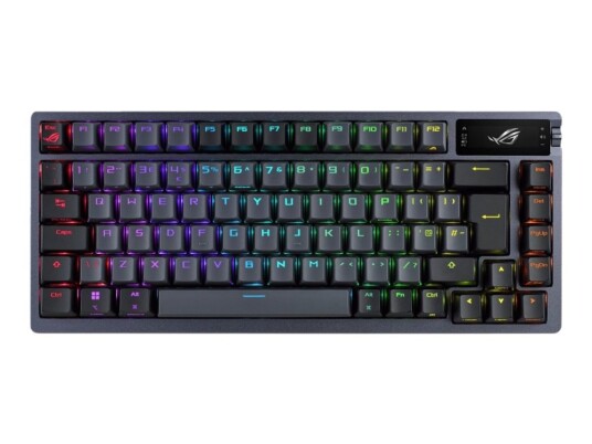 Asus Rog Azoth - Tastatur - 75%, Driftsutskiftbar - Med Oled Display - Backlit - Trådløs - 2.4 Ghz, Bluetooth 5.1, Usb 2.0 - Qwerty - Usa - Tastsvitsj: Rog Nx Red - Lagermetall Asus Rog Azoth - Tastatur - 75%, Driftsutskiftbar - Med Oled Display - Backlit - Trådløs - 2.4 Ghz, Bluetooth 5.1, Usb 2.0 - Qwerty - Usa - Tastsvitsj: Rog Nx Red - Lagermetall