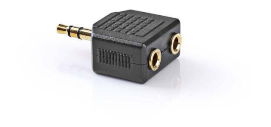 Nedis Minijack Lydsplitt 2x3,5mm Hunn til 3,5mm Hann - Gullbelagt